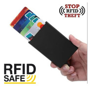 Korthållare med RFID Säker Skydd Aluminiumfacke Smart Plånböcker Blå