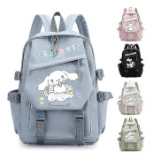 Anime Sanrio plyschleksak Cinnamoroll ryggsäck barn flicka pojke svart blå skolväska Kawaii student skolväska dator bra present