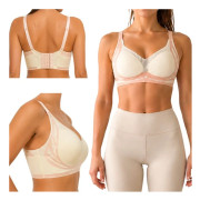 Sport-bh push-up med inlägg XL vit nylon/spandex