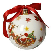 Santa's Sleigh julkula vit 10cm