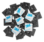 100 självhäftande buntbandsfästen, 19 mm x 19 mm, svarta, självhäftande buntband, plastbuntbandsfästen för buntband.