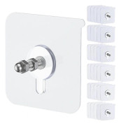 20 Pcs Self-Adhesive Picture Hooks, 12 kg Load Heavy Duty Picture Hangers No Nail, 16 mm Self-Adhesive Wall Hooks