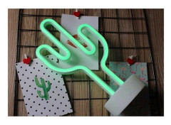 Kaktus LED Neonskylt Nattlampa, USB/Batteri Fest Barnrumsinredning