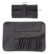 Bärbar sminkväska Kosmetisk borsthållare Fodral Organizer Black 12-hole