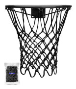 Basketnät Ersättning Kraftig, Professionell OnCourt Kvalitet, Passar Utomhus Inomhus Standardkorg, Allväders Anti-Whip Svart