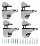 Glass Shelf Bracket, Adjustable Polished Zinc Alloy Bathroom Glass Shelf for Glass and Wood Floors Up To 3-20 mm Thickness Max
