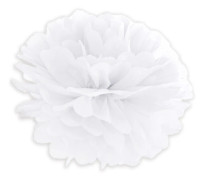 Papperspompom, vit, 25 cm, 1 st.