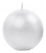 Pärlvitt Kulformat Stearinljus 8 cm