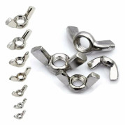80PCS vingmuttrar, vingmuttrar, silver rostfritt stål, M3 M4 M5 M6 M8 M10 M12, för gör-det-själv-verktyg