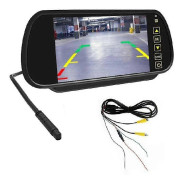 7-tums bil LCD-spegelbildsskärm Parkeringsskärm 2 AV-ingångar Auto Display Assist för backkamera