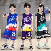 Pojkar sommar snabbtorkande basket sportkläder T-shirt + shorts