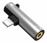 För iPhone 8 7 Plus X Lightning till 3,5 mm Aux-hörlursladdare J Silver
