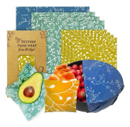 Bivaxdukar – Återanvändbara bivaxdukar för mat – Noll avfall matförpackning – Ekologisk bomull med bivax – 3 storlekar (33x36, 25x28, 18x20 cm) – 3 färger – 9 delar