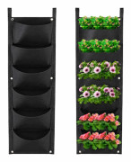 Filt väggmonterad planteringspåse för vertikal odling av plantor, örter, blommor och små grönsaker på balkonger och väggar Black Black