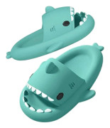 Hajflip-flops för kvinnor och män, bekväma tofflor för hemmet, poolen och stranden för barn, halkfria bad- och duschtofflor, hajtofflor Green 30/31 EU