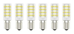 E14 LED-lampor 5W (motsvarar 50W), kallvit 6000K, AC220-240V, 300 lumen, 6-pack, energi A+