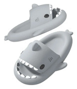 Hajflip-flops för kvinnor och män, bekväma tofflor för hemmet, poolen och stranden för barn, halkfria bad- och duschtofflor, hajtofflor Grey 32/33 EU