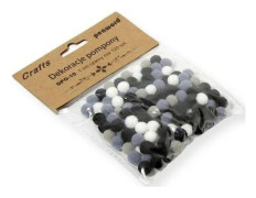 DP Craft pom-poms dekorationer 1 cm mix svart 120 st.