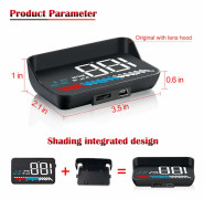 3.5-inch In-Vehicle Head-Up Display with OBD2 and GPS, Speedometer, Tachometer, etc.