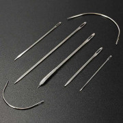7st Klädsel Matta Läder Canvas Reparation Böjda Handnålar Kit