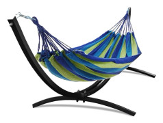 Viking Choice Robust Stålhängmatta Ram med Rymlig Bomullshängmatta, 220kg Kapacitet, Enkel Montering, Modern Design för Trädgårdsentusiaster