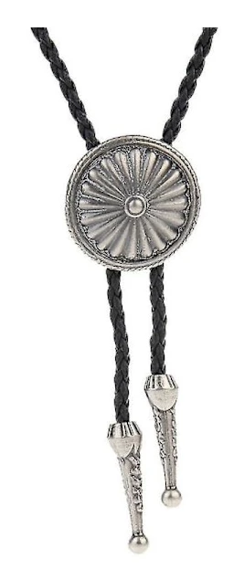2x Antik Daisy Metallhänge Läder Bolo Tie Halsband Slips Cowboy Dans