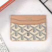 Smal Mini PU-läder korthållare - Myntväska & Visitkorts-ID Kreditkortsfodral för kvinnor män Beige