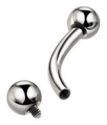 Titanbananörhänge - silver - invändig gänga - TB-005 1.6/12/4