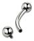 Titanbananörhänge - silver - invändig gänga - TB-005 1.2/6/3