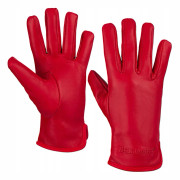 Damläderhandskar, fleece, nallebjörn, femfingerhandskar, röda, BELTIMORE L