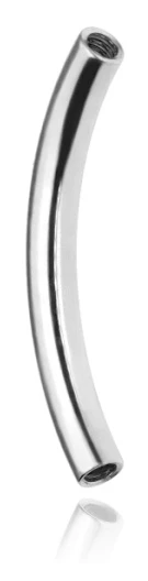 Titanbananstav med invändig gänga - silver - TCZ-023 1.6/10