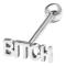Silver tungpiercing - BITCH - KJ-001 1.6/16/5