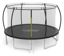 Trampolin med nät - 490 cm - 16 FT - svart - upp till 150 kg
