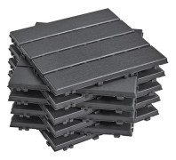 SoBuy Trallplattor 30-pack 30,5x30,5x2cm - Halkskyddade Utomhusplattor | Balkong & Trädgård Grå SDA14-HGX2