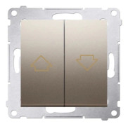 Kontakt-Simon DZP1.01/44, Tryckknappsbrytare, Plast, Guld, IP20, IP44, 250 V, 10 A