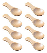 10 träskedar med kort handtag för att portionera kryddor och socker, kökstillbehör för kontor, tebutik, enkel elegant -