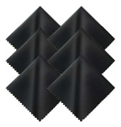 6-delars rengöringsduk för glasögon - svart, 15 x 18 cm, mikrofiberduk för glasögon