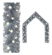 vidaXL Julgirlang med LED-lampor 10 m silver
