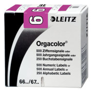 Leitz Orgacolor - Självhäftande flik - 6 - lila (pack om 500)