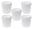 Livsmedelsgodkänd liten hink 5-pack 1L genomskinliga målarhinkar med lock lufttät förseglingsbar hink tom behållare för hushållsbruk rengöring tvätt spyor kräkas camping