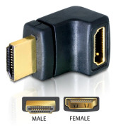 DeLOCK HDMI Stecker > HDMI Buchse 90° oben HDMI 1.3 Svart