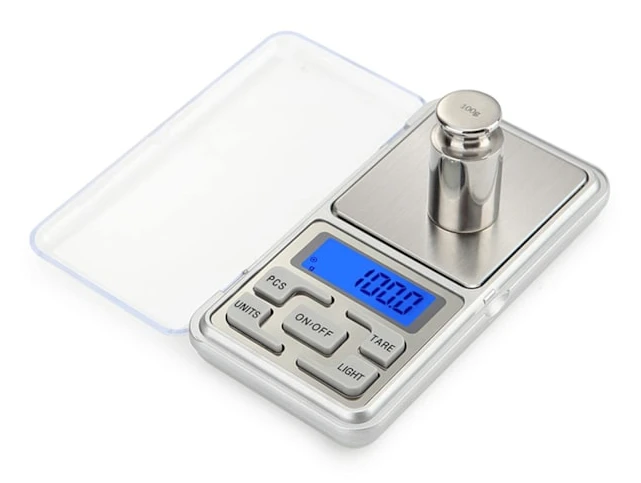 Fickvåg för smycken Högprecisions digital milligramvåg 1,1 lb/500 g (0,01 g) för smycken Elektronisk våg