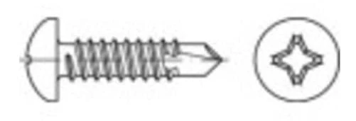TOOLCRAFT borrskruv 6,3 mm x 60 mm, korsspår Philips, stål galvaniserat, 250 st