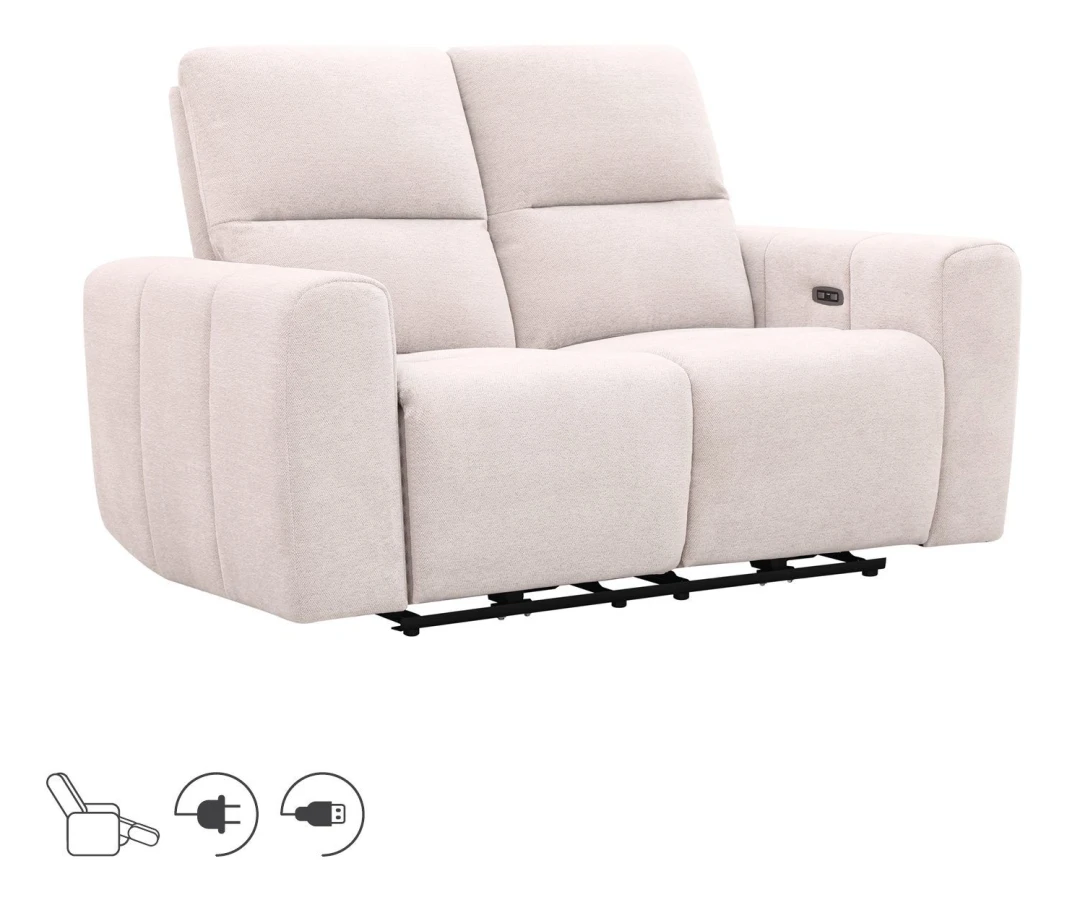 Reclinersoffa Ödmark 2-sits med elektrisk mekanism - ljusbeige
