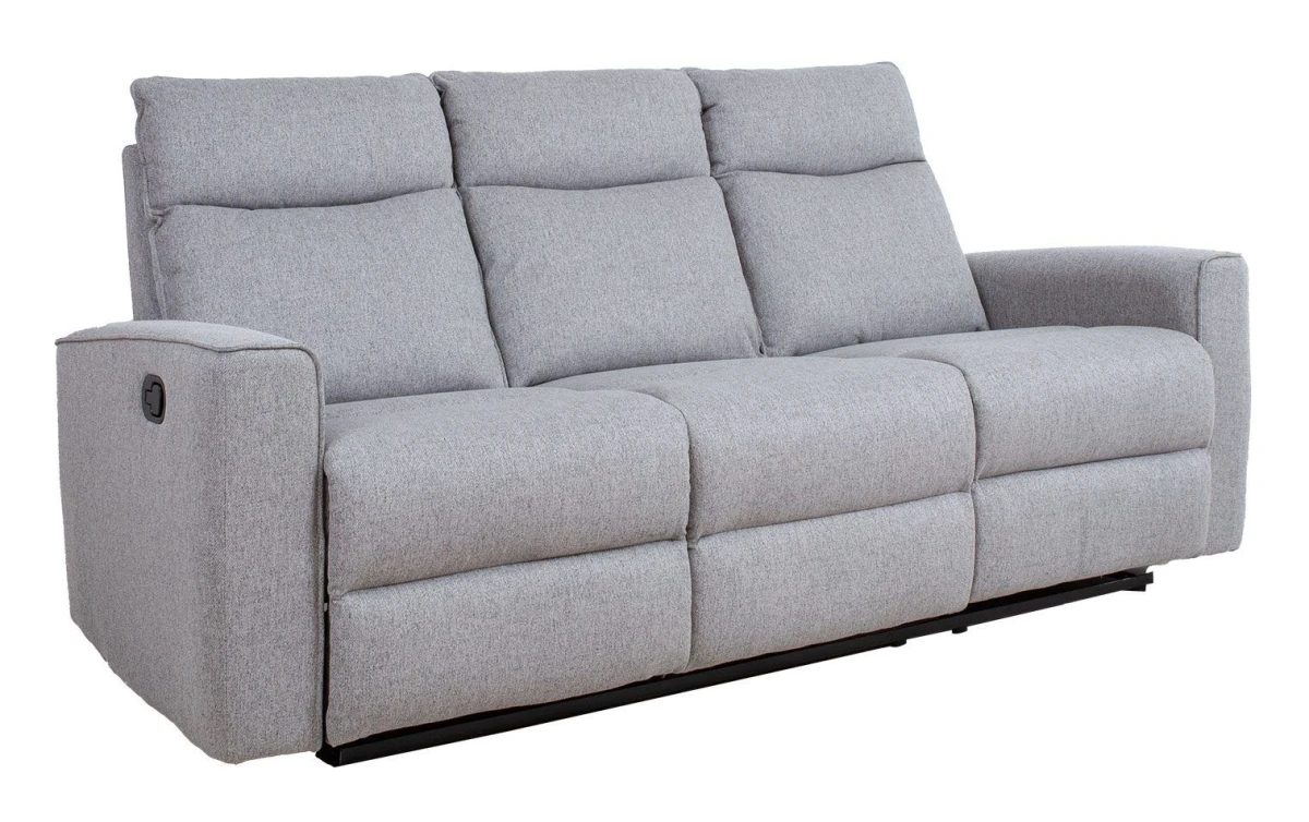 Reclinersoffa Fjolna 3-sits med manuell mekanism - grå