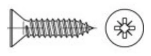 TOOLCRAFT TO-5433054 försänkt spårskruv 19 mm krysspår Philips stål förzinkad 500 st
