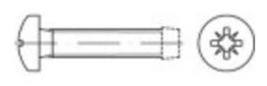 Gängpressande skruvar TOOLCRAFT M3 4 mm Stjärnskruvmejsel Pozidrivspår DIN 7500 Stål galvaniskt förzinkad 1000 st