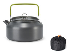 Lättvikts vattenkokare i aluminium för camping med antikt handtag, laptop-stil för utomhuskaffe och te