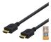 DELTACO Premium High Speed HDMI kabel, 4K i 60Hz, HDR, 0,5m, svart