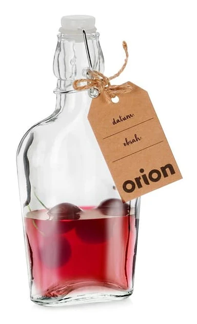 Liten glasflaska 180 ml med tät klämförslutning